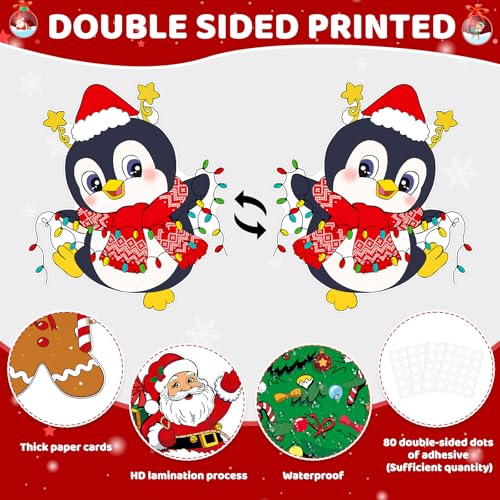 Image of Large 11 inchx14 inch Vintage Christmas Cutouts Decorations Cardboard Cutout Set of 12, Vintage Christmas Red and Green Paper Cut Outs Party Decoration Indoor Outdoor, Retro Paper Xmas Cutouts Wall Decor