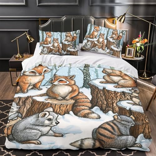 Linge de lit écureuil 3D housse de couette microfibre 140x200 - 4