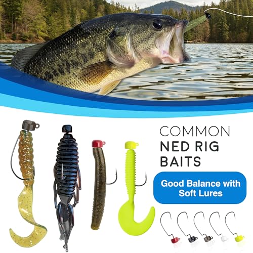 Image of Reaction Tackle Tungsten Mushroom Head Ned Rig Shroom Jig Heads (5-Pack)