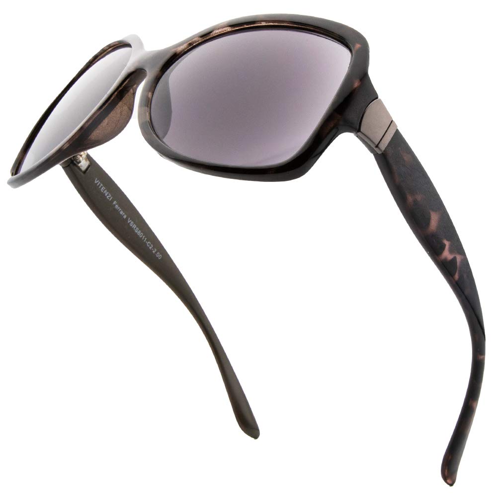 VITENZI Full Reader Sunglasses for Women, Oversized Reading Sunglasses with Built In Full Readers, Ferrara in Green 2.50