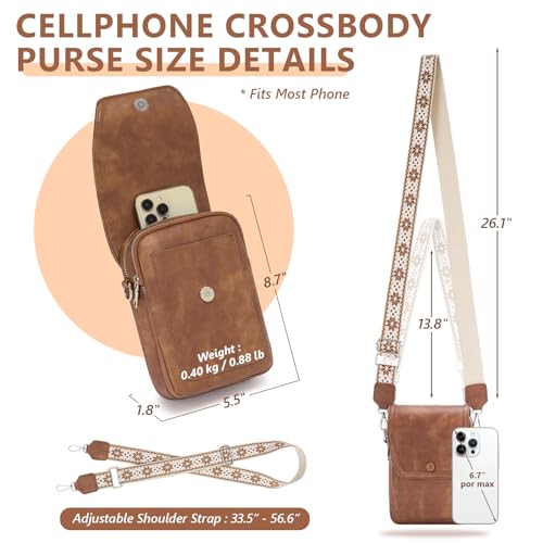 Small Crossbody Bags for Women Phone Wallet Purse PU Leather Women Purses and Handbags With Two Adjustable Strap3