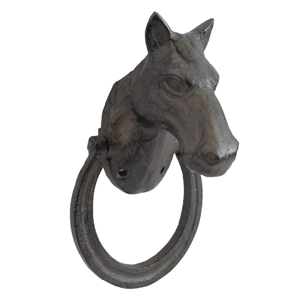 Cast Iron Door Knocker, Horse Head Door Knocker For Front Door, Vintage Decorative Door Knocker Courtyard Decoration