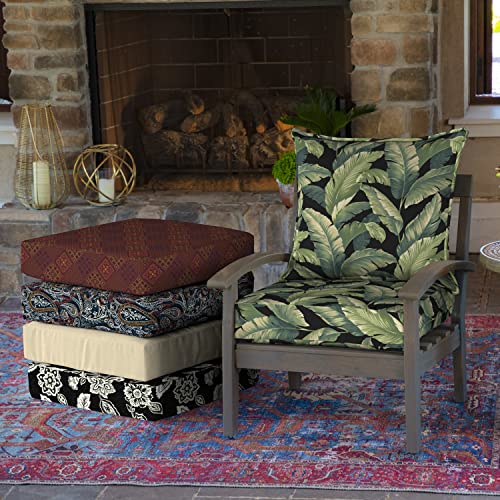Image of Arden Deep Seat Outdoor Chair Cushion Set (2-Pack), 24 in x 24 in, Weather-Proof, Rain-Proof, Fade Resistant Patio Cushion Set for Chair, Sofa, and Couch Onyx Cebu