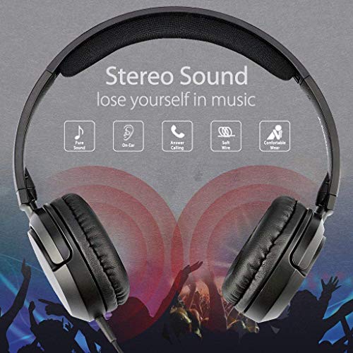 Avantree Superb Sound Wired On Ear-koptelefoon met microfoon, 1,5 m lang snoer voor volwassenen, studenten, kinderen… - Afbeelding 3