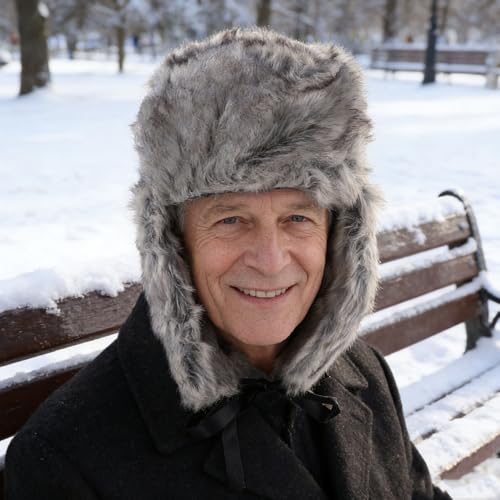 Bonnet cache-oreilles isolant gris avec doublure chaude hiver