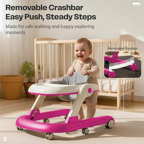 Image of StarAndDaisy Baby Walker for 6-18 Month Baby Boy & Girl /Height Adjustment, Speed Control /Baby Walker for Kids with Safety Wheels and Comfortable Seat (Pink)