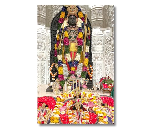 Image of Shree Ram Ji lala Poster Photo18x12 Inch - Hindu God Religious Posters Pooja Ghar Home decor - Ayodhya Mandir Ram Darbar Wallpaper