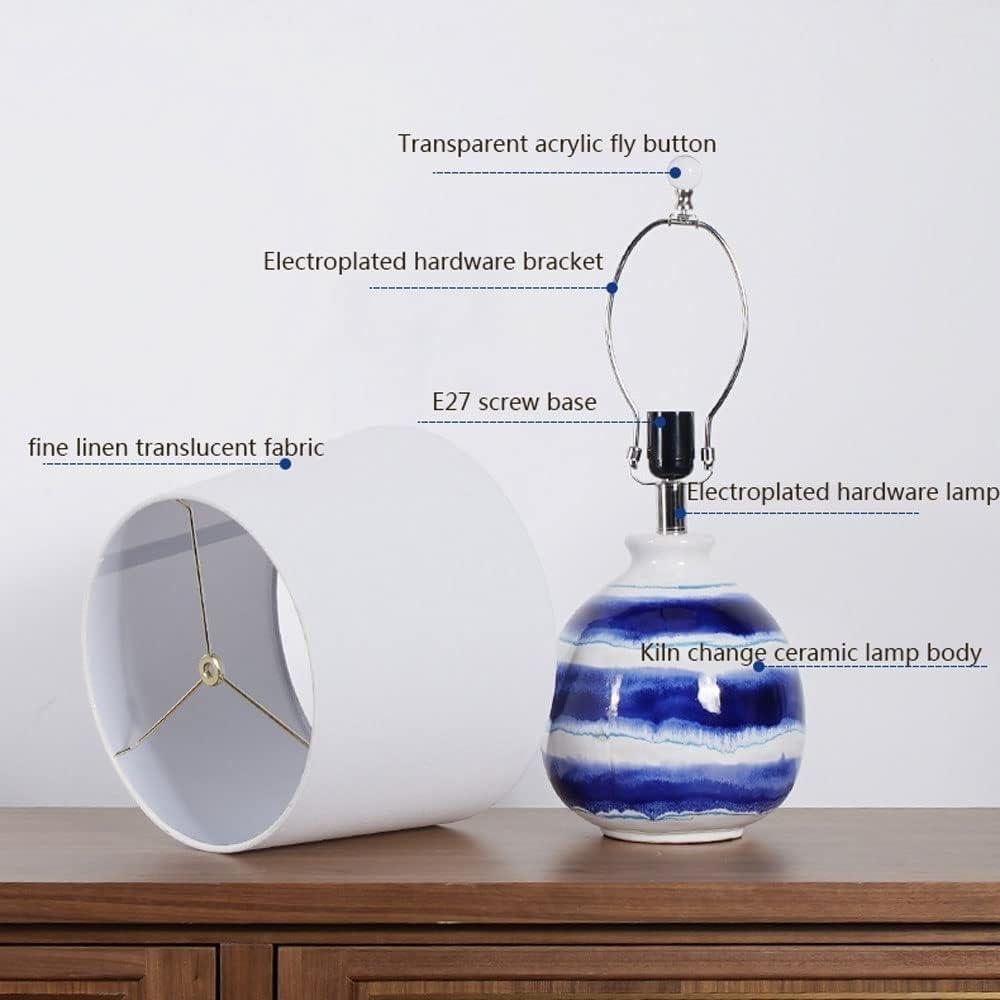 Lampa stołowa Lampa nocna Ceramiczna lampa stołowa Lampy biurkowe Tradycyjna lampka nocna na biurko Lampa nocna do biura Lampy stołowe do sypialni (ściemniacz)