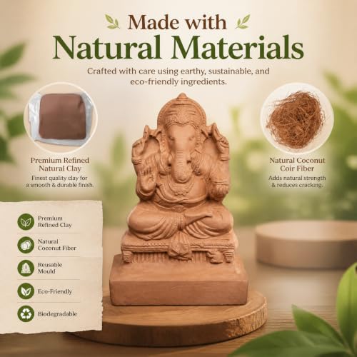Itsy Bitsy Natural Clay Ganesha Idol DIY Kit - Image 7