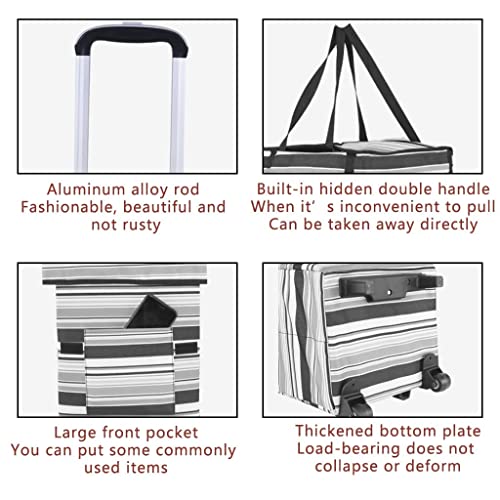 Z-SEAT Faltbarer Einkaufstrolley aus Metall für Lebensmittel Lebensmitteleinkauf mit großem Fassungsvermögen mit Rädern… – Bild 7