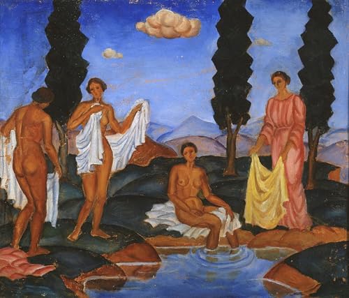 Tableau Baigneurs Eugeniusz Zak affiche impression d'art image sur toile 60x90cm