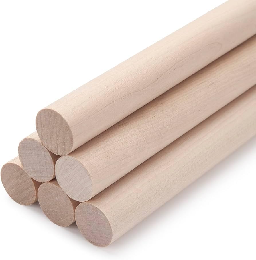 ROYAL GLOBAL Wooden Macrame Rod Dia- 1 inch, Length- 3 ft. Smooth Finish & Completely Straight Wood Stick for Wall Hanging Plant Hanger Home Decor Art & Craft DIY Projects, (25 mm * 36 inch) (2 PCS)