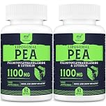 Liposomal Palmitoylethanolamide (Pea) 1100mg with Luteolin, Micronized Pea - High Purity, Super Absorption and Optimal Effectiveness, 60 Softgels (Pack of 2)