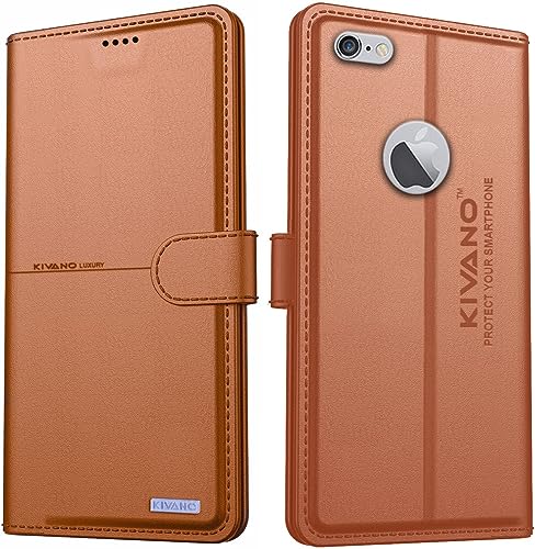 Image of Compatible with Apple iPhone 6 Flip Cover | Leather Finish | Inside Pockets & Inbuilt Stand | Shockproof Wallet Style Magnetic Closure Back Cover Case