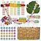 156 Stück Hawaii Party Dekoration Set, Hawaii Party Deko Tisch, Hawaii Luau Tischröcke Kit Mit Banner, KüNstliche, Girlanden, Ananas Kuchendeckel 3D Frucht Strohhalme, für Bbq Tropischen Garten (A)