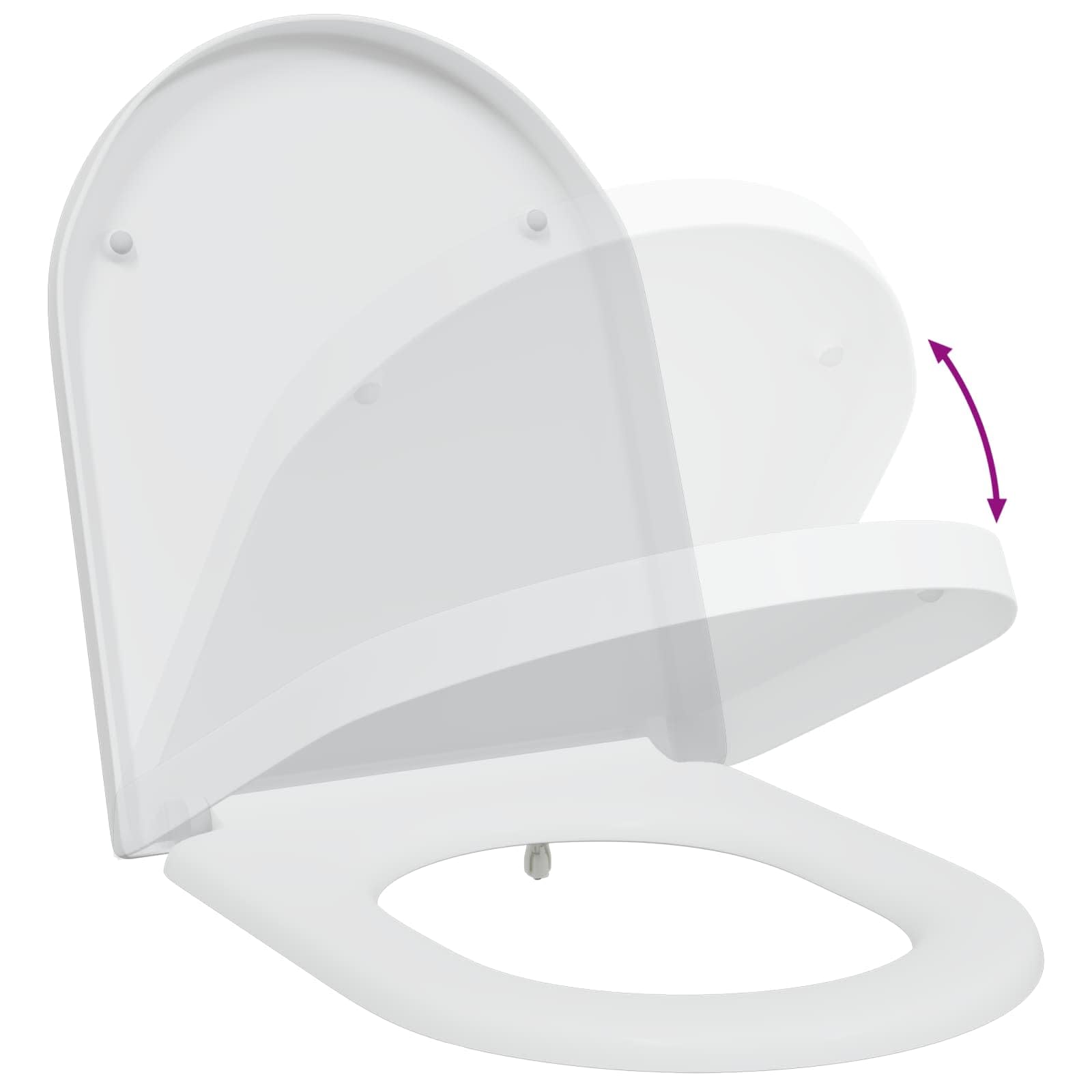 Asiento de inodoro blanco de Duroplast, 49 x 36 x 4 cm, para inodoro, gafas con bisagra, fijación para montaje, artículos sanitarios y baño