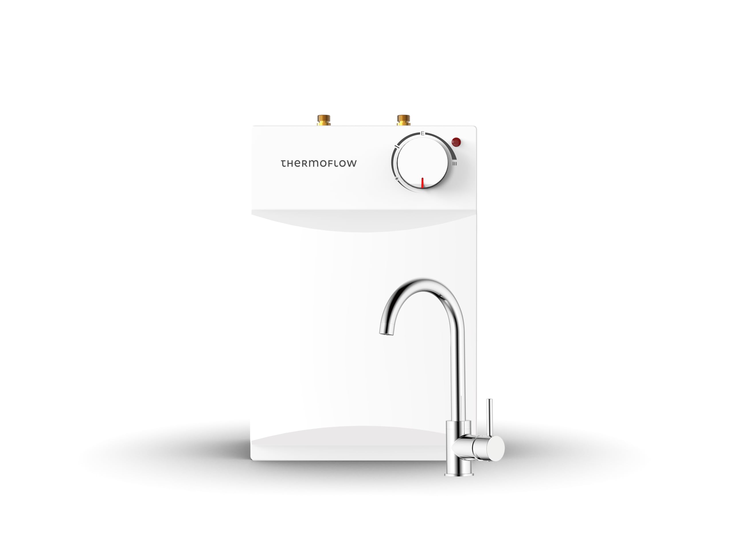 Thermoflow Ensemble de chauffe-eau sous-évier UT 5 Ovalis | Chauffe-eau sous-évier avec mitigeur basse pression 5 l de volume | Raccord G 3/8" | 35 - 75 °C | 65 °C en 10 min.