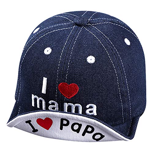 ITODA Kindercap Kinder Basecap Denim Baseball Cap Baby Baseballkappe Baumwolle Kindermütze Mädchen Junge Sonnenhut Verstellbar Kinderhut Sonnenschutz Babymütze für 1-2 Jahre Alt Kinder (Dunkelblau)