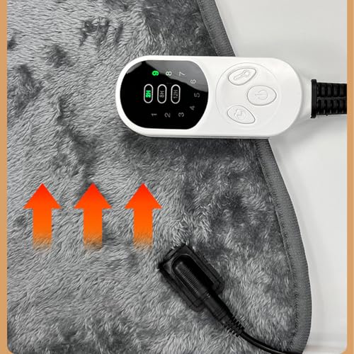 Image of Car Electric Heating Blanket 12 Volt 48 Watts Sleeping Bag Heated Liner Portable Heated Mat for Car Truck SUV Camping Underblanket 9 Heat Setting 2 /8 /12H Timer Setting Machine Washable (63x31.4inch)