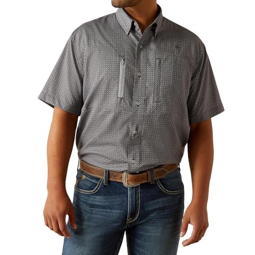 Ariat Mens Taupe Grey Venttek Short Sleeve Shirt