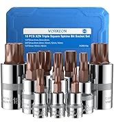 VORXEON 10 Pcs Triple Square Spline Bit Socket Set M4 - M18