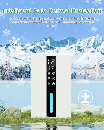 Deshumidificateur d Air Electrique, 1800ML Déshumidificateur Silencieux Anti Moisissure avec 3...
