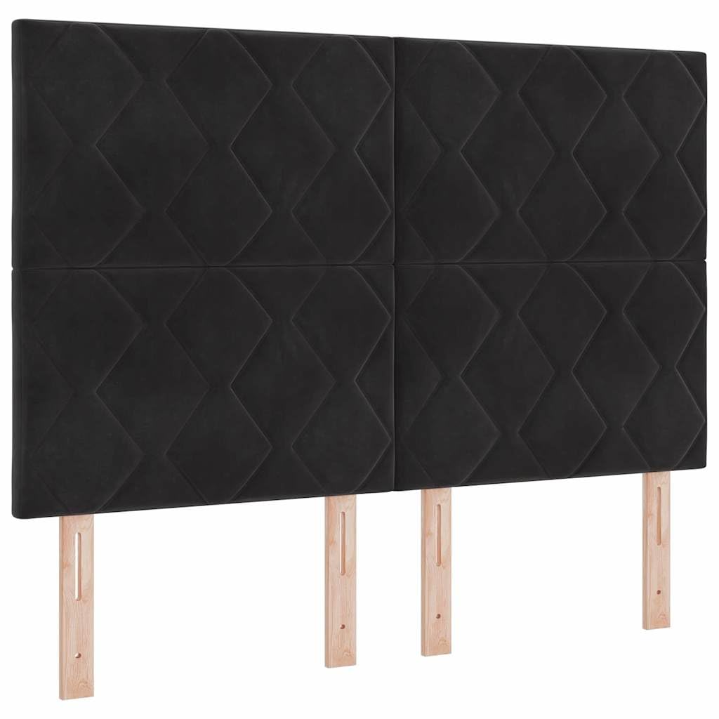 Velluto premium legno pino regolabile Modern Box Nero 140x190 cm