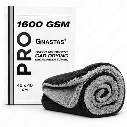 Image of Microfiber Car Drying Towel Ultra-Thick, Super Absorbent, Streak-Free & Scratch-Free Cleaning Cloth | Dual-Sided Edgeless Detailing Towel for Cars, Home & Kitchen 1PC (40x40 CM (Grey-Black))