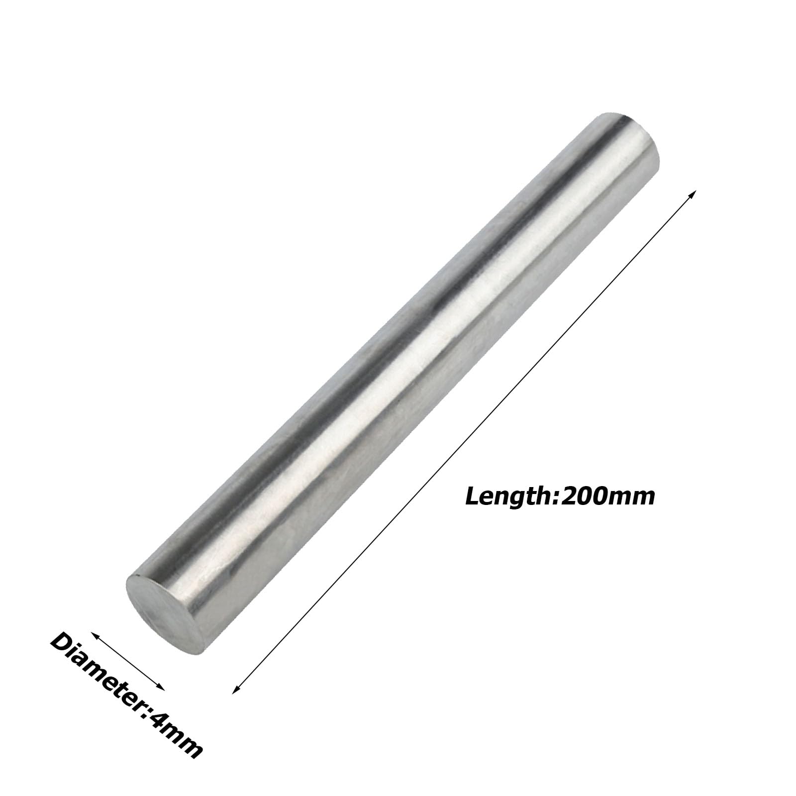 WOFICRET 10Pcs Titanium Rod TA2 Titanium Bar Diameter 4mm Titanium Round Rod for Aviation Parts,Silver,4 * 200mm