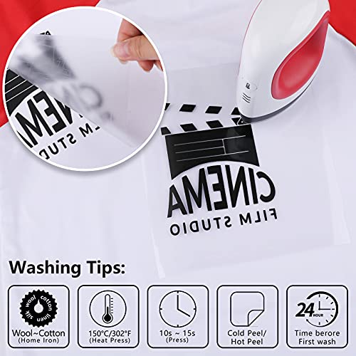 Caregy Heat Transfer Vinyl Htv Iron On Vinyl For T-Shirts 12 X 10 Inches 16 Sheets (White And Black) #TOP4