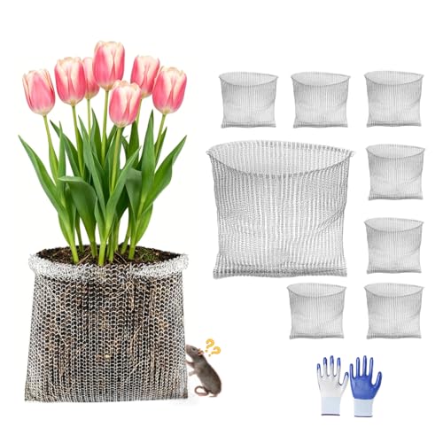 8 Pcs 5 Gallon Root Guard Gopher Proof Baskets Stainless Steel Root Gopher Baskets & Vole Cages Underground Plant Root Protector for Fruit Tree Vegetable Anti-Gopher Anti-Bird Protection