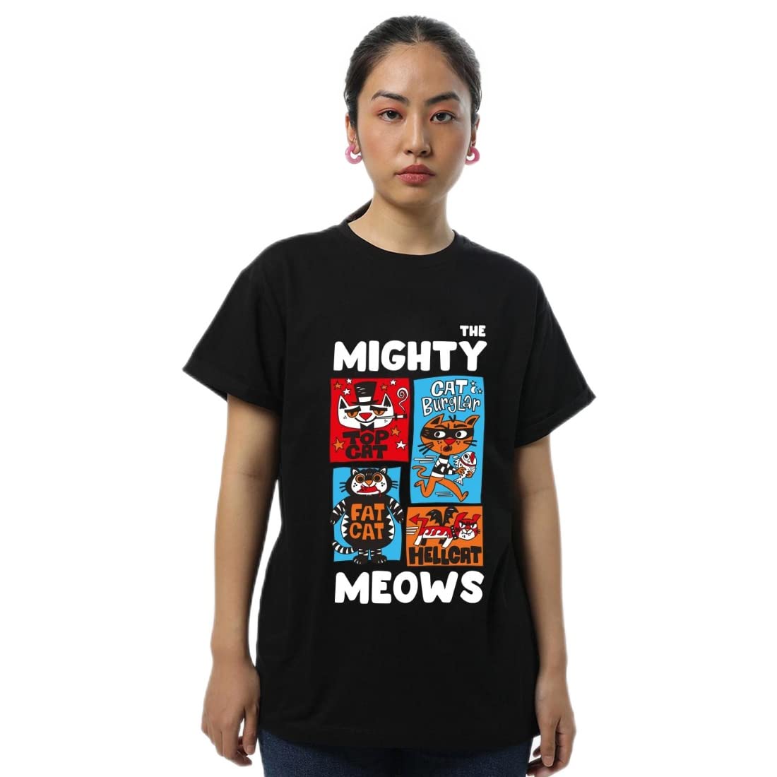 BewakoofWomen's Graphic Printed 100% Cotton T-Shirt - Boyfriend Fit, Round Neck, Half Sleeve