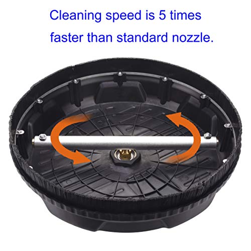 RIDGE WASHER Surface Cleaner for Pressure Washer, with 2 Replacement Screw Nozzle and Wand Extension, 15 Inch, 3600 PSI