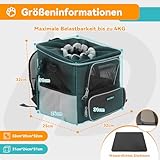 DAISTERN Hundekorb Fahrrad Vorne bis 3KG, Hundefahrradkorb mit Montagehalter Φ53mm, Rucksack Schultertasche Autositz mit Atmungsaktives Netzfenster, wasserdichtes Sitzkissen für kleine Hunde