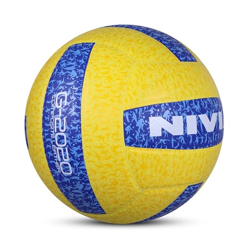 Nivia Store Nivia G-2020 Volleyball, Yellow/Blue, Size 4 - Image 3