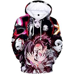 OLIPHEE 3D Impresas Sudaderas con Capucha Cosplay Theme Trendy Pullover Amantes del Anime Y Regalo para Hombre Hermanos L