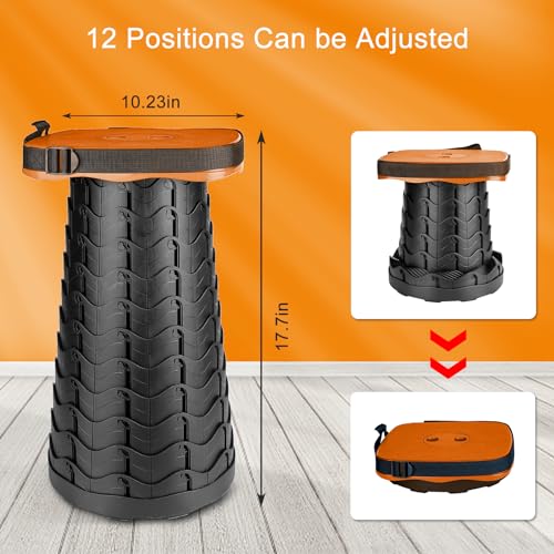 Image of Foldable Camping Stool with Cushion, Portable Folding Stool with Nylon Bag, Collapsible Stool for Adults Portable, Max Load 550 LB