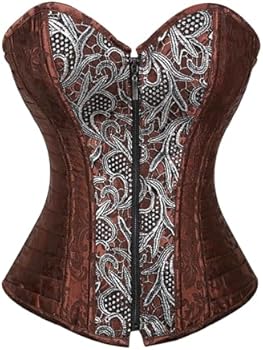 WJSXEQF Korsetten voor dames, bruin, steampunk-korset voor vrouwen