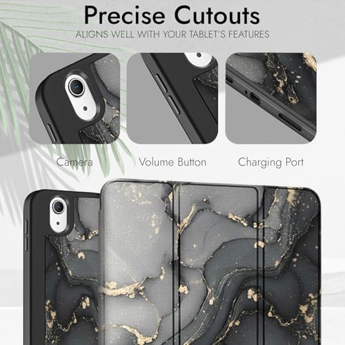 Image of Robustrion Cover for iPad 11th Generation (A16) / 10th Gen Cover Case with [Right Side Pencil Holder] [Auto Sleep Wake] [Soft Back] (2022 /2025), Case for iPad 11th 11 inch / 10th 10.9 inch - Ocean Black