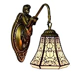 Hierro forjado + vidrio: el uso de un brazo de lámpara de hierro forjado de calidad, el uso de materiales, la belleza de las curvas suaves, la mano de obra fina, que refleja el natural de.