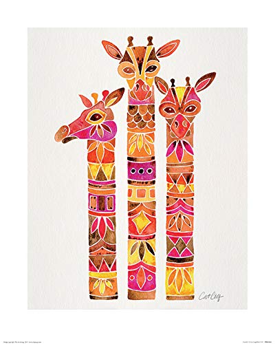 The Art Group Cat Coquillette (Giraffes) -Art Print 40 x 50cm, Paper, Multicoloured, 40 x 50 x 1.3 cm