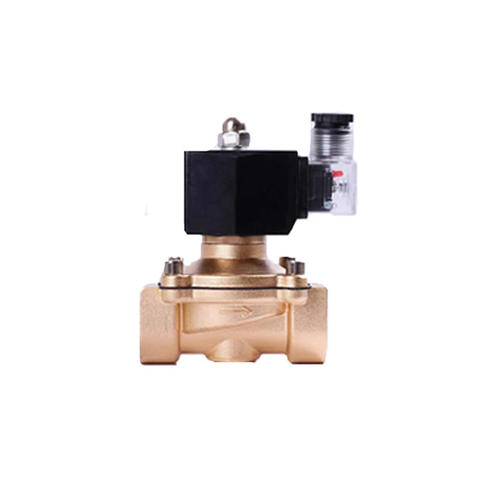 KKCZOFMJ 1-1/4" Normally Closed Brass Electric Solenoid Valve IP65 Waterproof Solenoid Valve With LED Power Indicator 240V AC(NPT-240VAC-VITON-SEAL)