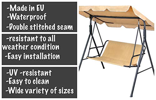 Petela Garden Swing Seat Cover Garden Hammock Chair Cover Replacement Swing Seat Cover Garden Furniture Swing Chair Outdoor Garden Chair Covers Bench Cover (Beige, 115X48X48Cm) #TOP1