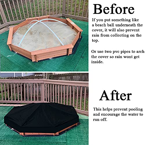 Outdoor Octagon Sand Box Cover For 85''X78''X9'' Octagon Sandbox Waterproof Heavy Duty Wood Large Sandpit Cover #TOP5