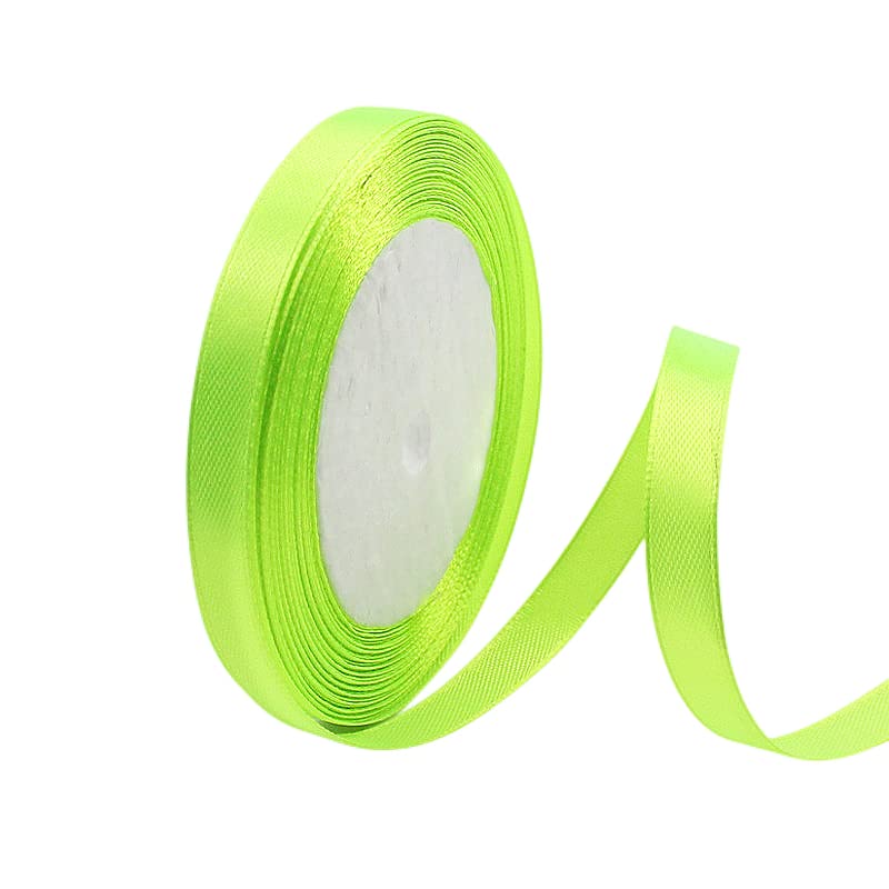 Cinta de satén verde de 23 m de 10 mm para manualidades, cinta de tela de doble cara para globos, cinta gruesa verde para envolver regalos, Navidad, boda, hacer lazos para el pelo, decoraciones de