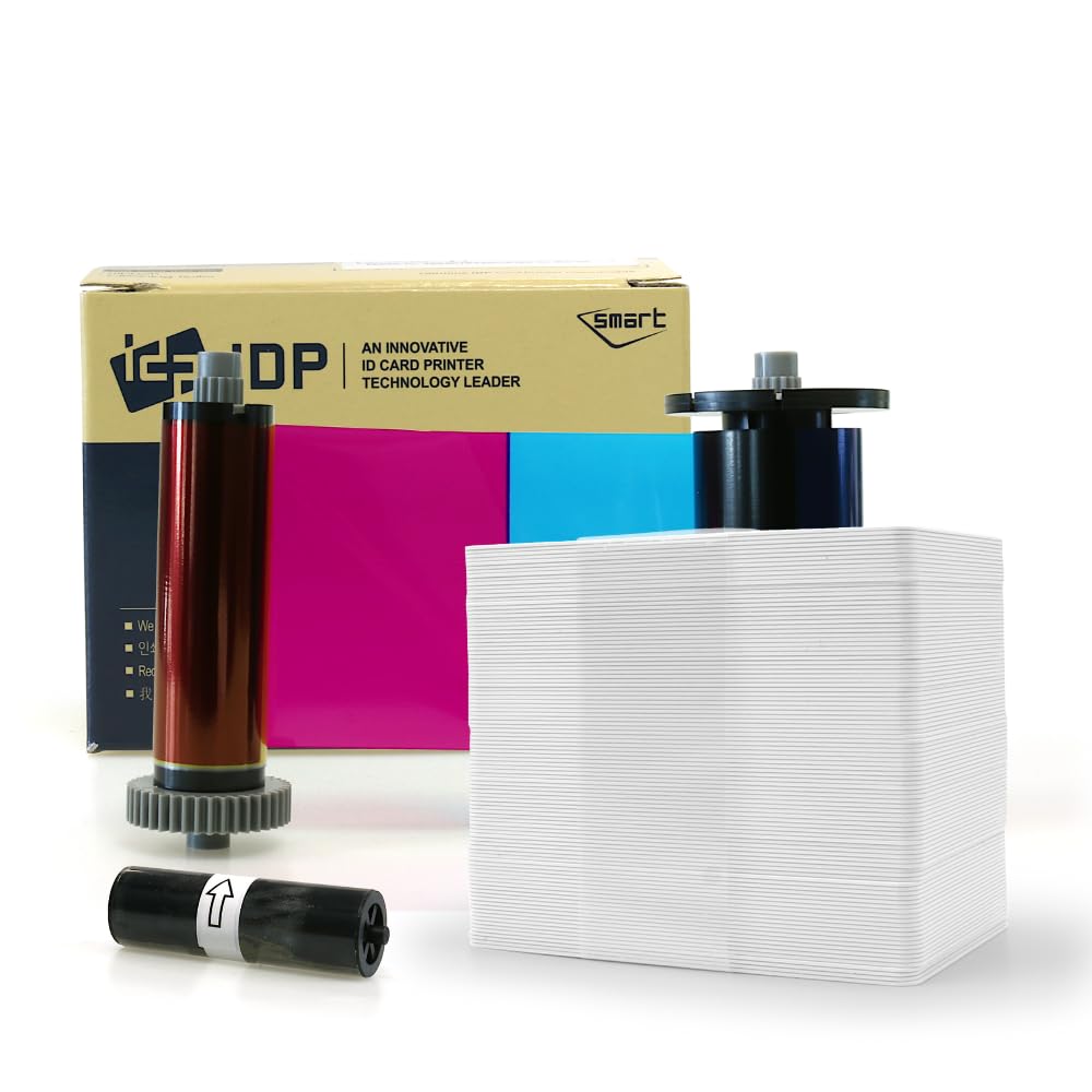 IDP Smart 21s 653361 Printer Ribbon Bundle, 100 Prints with 100 Blank Cards
