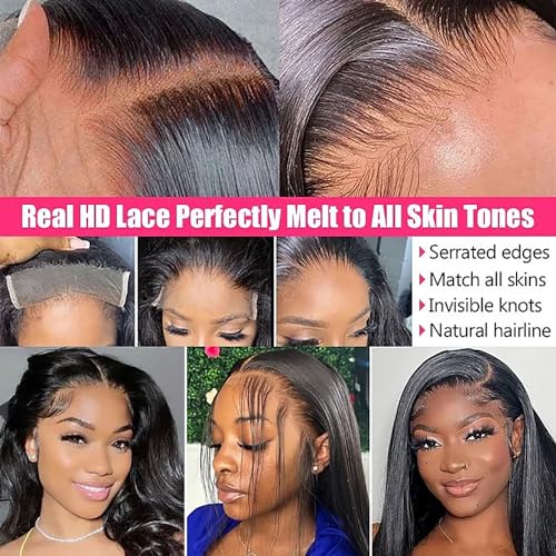 Mstoxic 4X4 Straight Hd Lace Closure Human Hair Extensions 12A Brazilian Virgin Remy 100% Unprocessed Human Hair Frontal Free Part Closure Only Pre Plucked With Baby Hair Natural Black 14 Inch thumb #3
