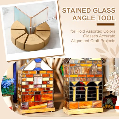 zonon stained glass angle tool stain glass supplies multi-angle jig tool 30 45 60 75 90 105 120 135 150 180 for hold assorted colors glasses accurate alignment craft projects