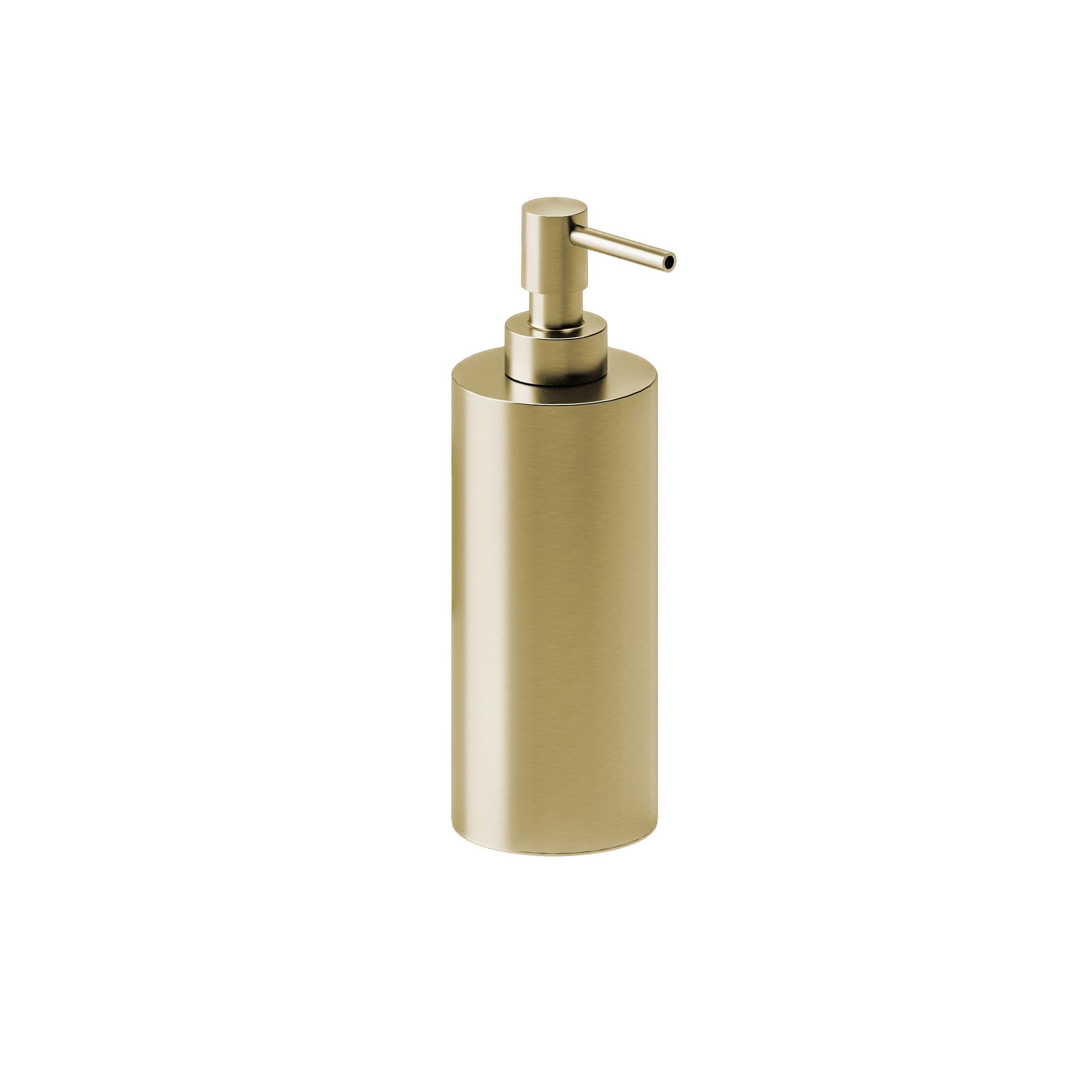 COSMIC Architect SP Dispensador de Jabón para Baño de Diseño Elegante y Circular. Dosificador de Encimera para Aseo y Cocina de Metal. Accesorio Recargable de 240 Ml en Color Oro Cepillado