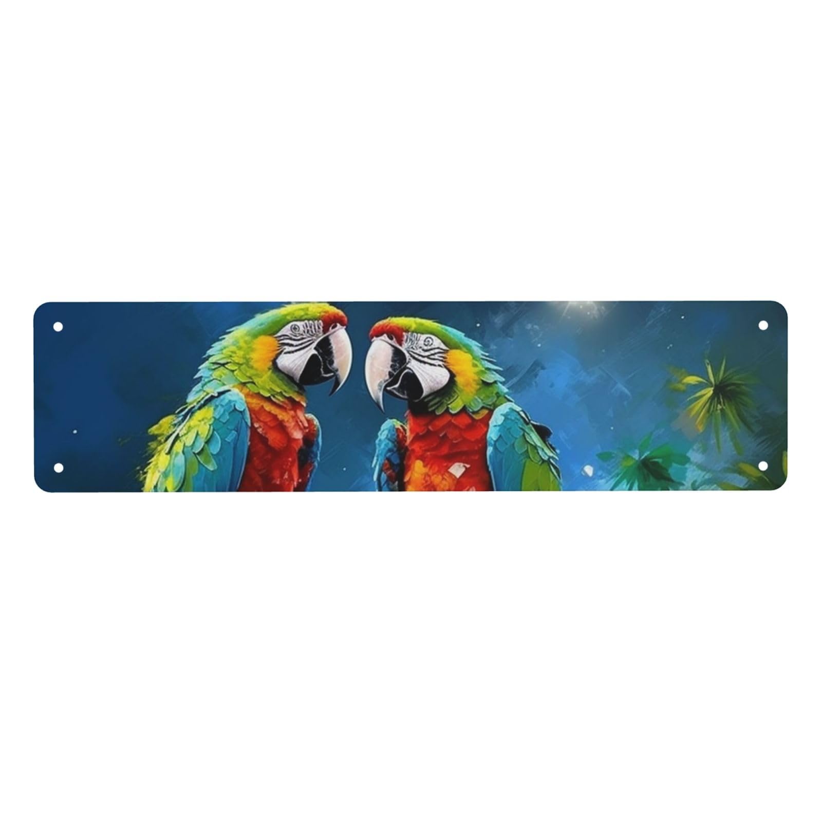 Vintage Metal Tin Signs Retro Garage Signs Stylish Wall Art Plaques for Home Decor Unique Poster 4x16 Inch Parrots Metal Sign Outdoor Wall Decorations Gifts